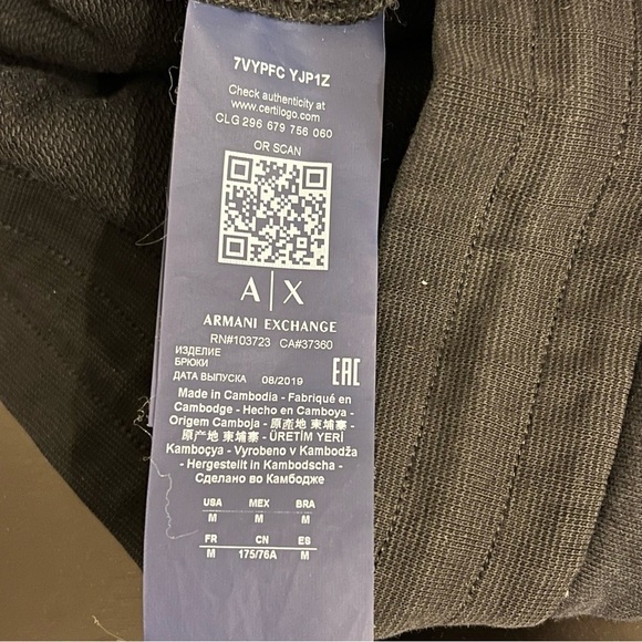 Armani Exchange black cotton blend Joggers size M - Picture 13 of 14